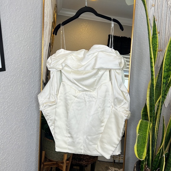 HOUSE OF CB 'Santana' Ivory Draped Corset Dress NWOT - Picture 7 of 10